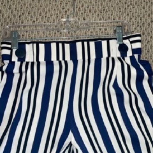 Blue and Black Striped Wide Leg Pants Zara - Picture 3 of 5